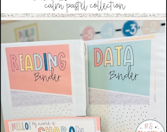 Pastel Teacher Binder Covers and Spines: Editable Classroom Decor (Digital Download)
