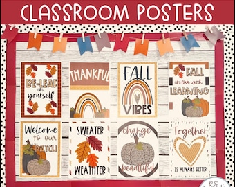Fall Classroom Posters: Boho Autumn Decor (Digital Download)