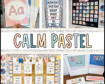 Pastel Classroom Decor Bundle | Pastel Classroom Theme | Classroom Decor | Classroom Bundle | Teacher Resources | Calm Color Classroom Decor