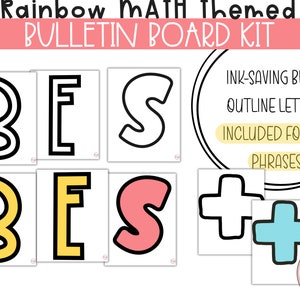 Math Bulletin Board or Math Classroom Door Decor Kit, Easy and Modern ...