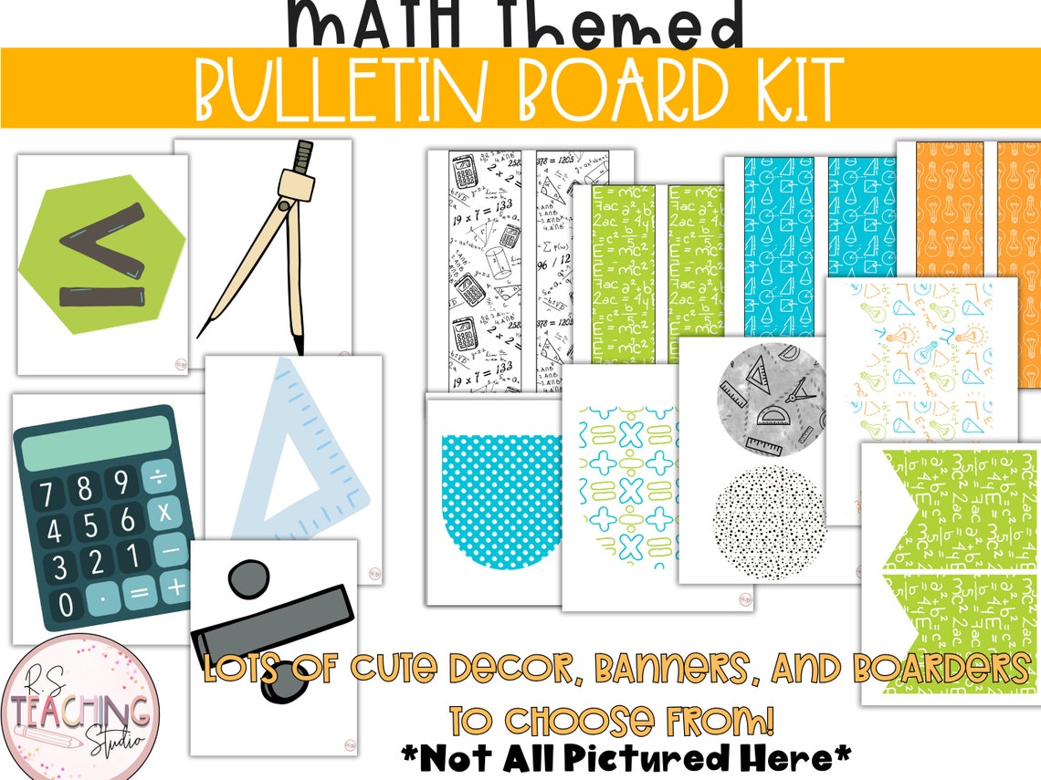 Math Bulletin Board or Math Classroom Door Decor Kit, Easy and Modern ...