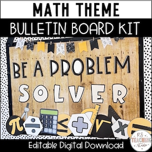Math Bulletin Board or Math Classroom Door Decor Kit, Easy and Modern Classroom Decorations