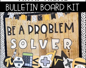Math Bulletin Board or Math Classroom Door Decor Kit, Easy and Modern Classroom Decorations