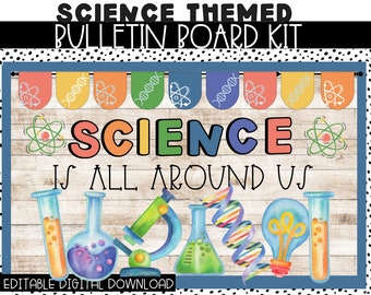 Science Themed Bulletin Board or Classroom Door Decor, Easy and Modern Classroom Subject Decoration