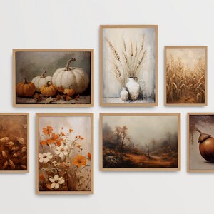 Gallery Wall Digital Prints - Autumn Printable Art Gallery Wall - Fall Decor Collage Kit - Vintage Autumn Style Art Set of 12 Prints