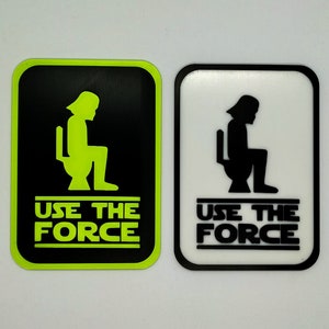 Star Wars badkamerbord, gebruik de kracht, toilet WC fanart muurdeur
