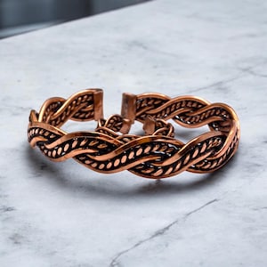 Handmade Pure Mens Copper Bracelet Unique Energy Healing Jewellery Gift for Him or Her Stylish Copper Bangle