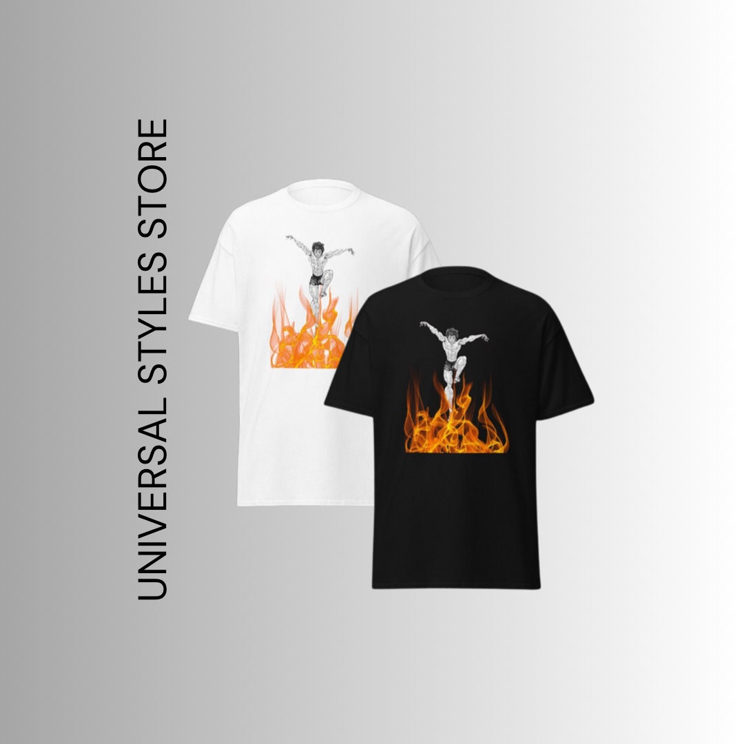 Men s Baki on Fire T shirt Etsy