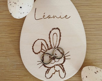 Médaillon/décoration/étiquette de Pâques personnalisé lapin