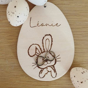 Personalized Easter rabbit medallion/decoration/label