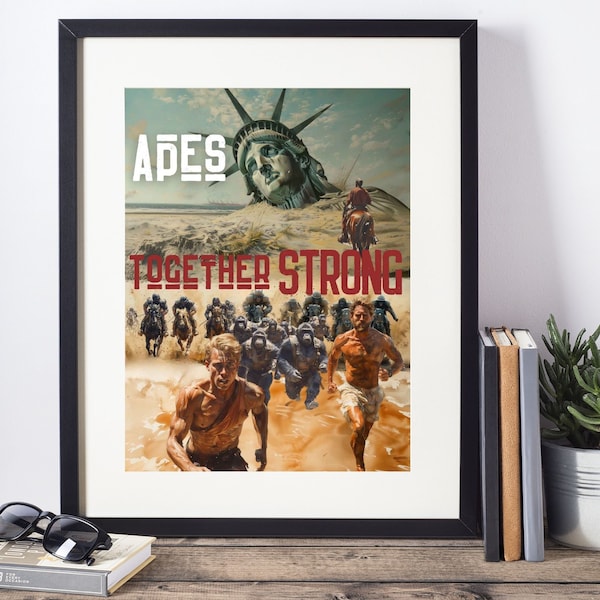 Planet of The Apes Movie Poster Fan Art Printable Cinema Wall Art Digital Download Gift For Him Sci Fi Movie Print Gift For Father's Day