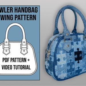 Bowler Handtasche Schnittmuster für Anfänger-Experten mit PDF Nähanleitung und Video Anleitung