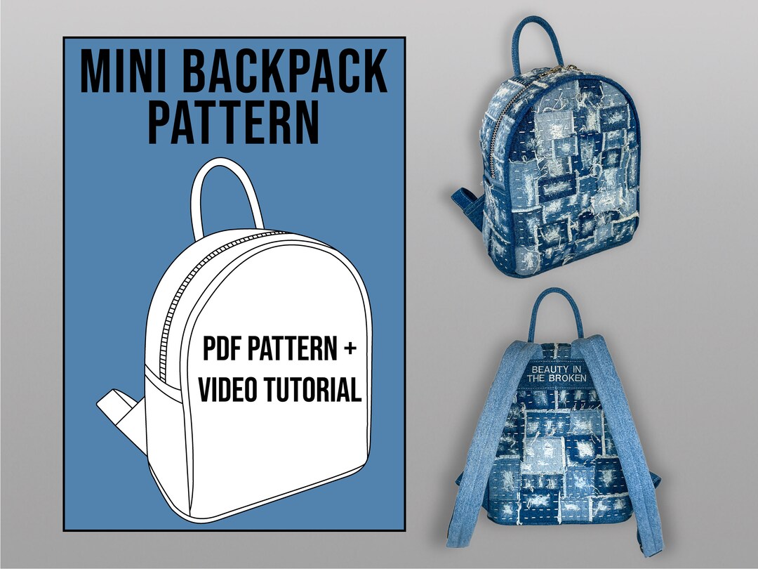 Designer Mini Backpack Sewing Pattern for Beginners to Experts PDF ...