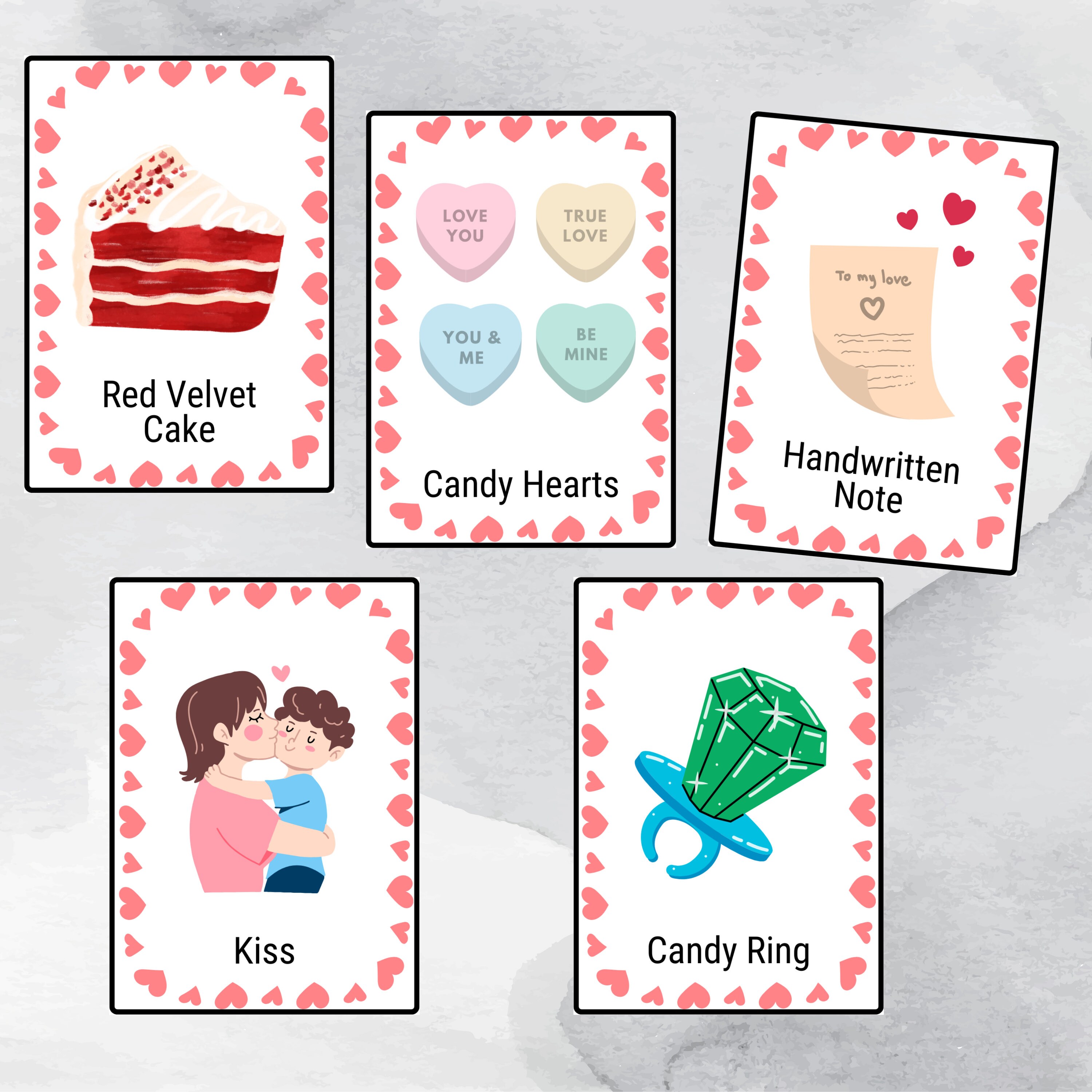 Valentine's Day Printable Flashcards for Language Learning, Memory ...