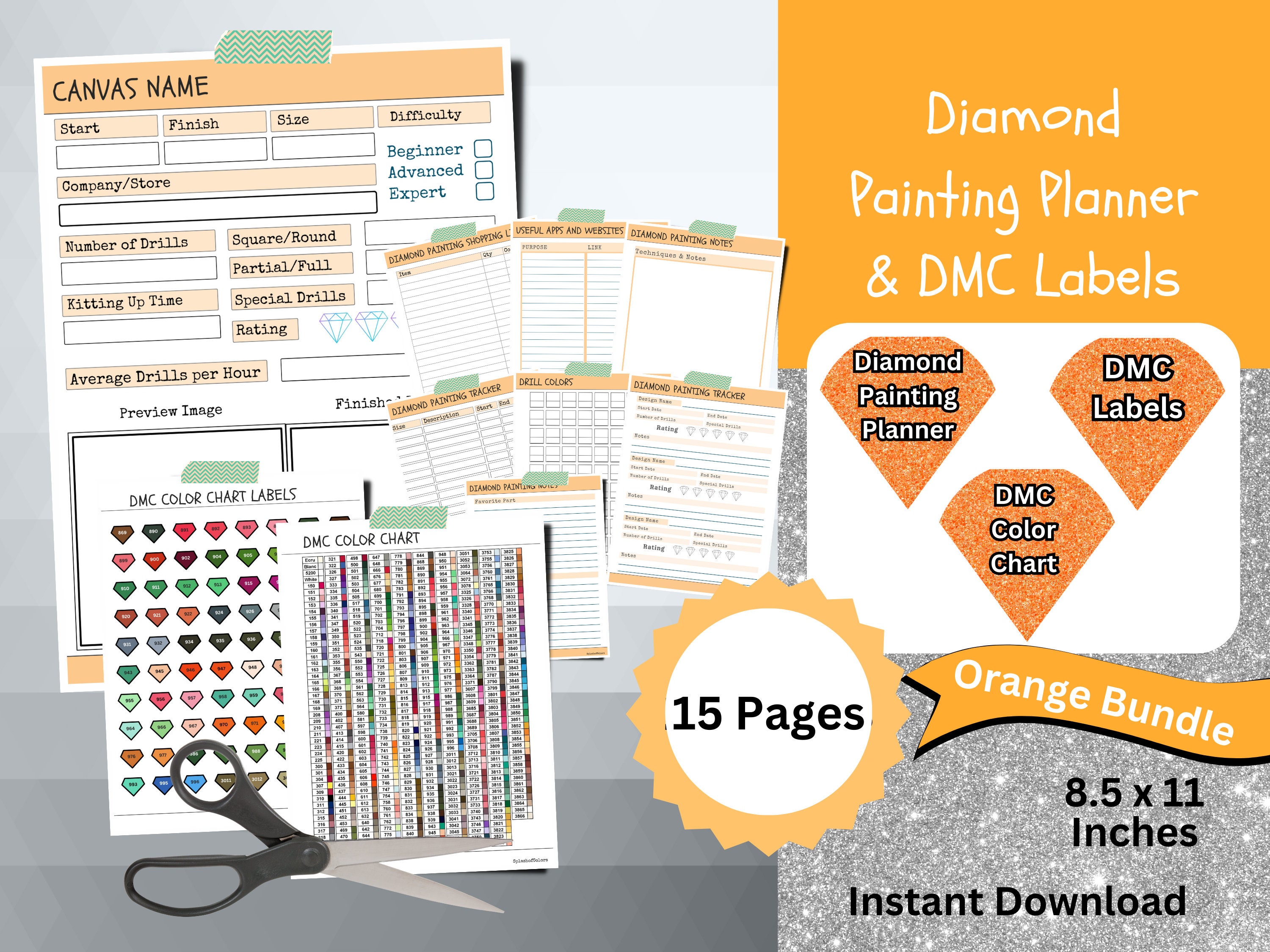 Diamond Painting Log Book, Printable PDF