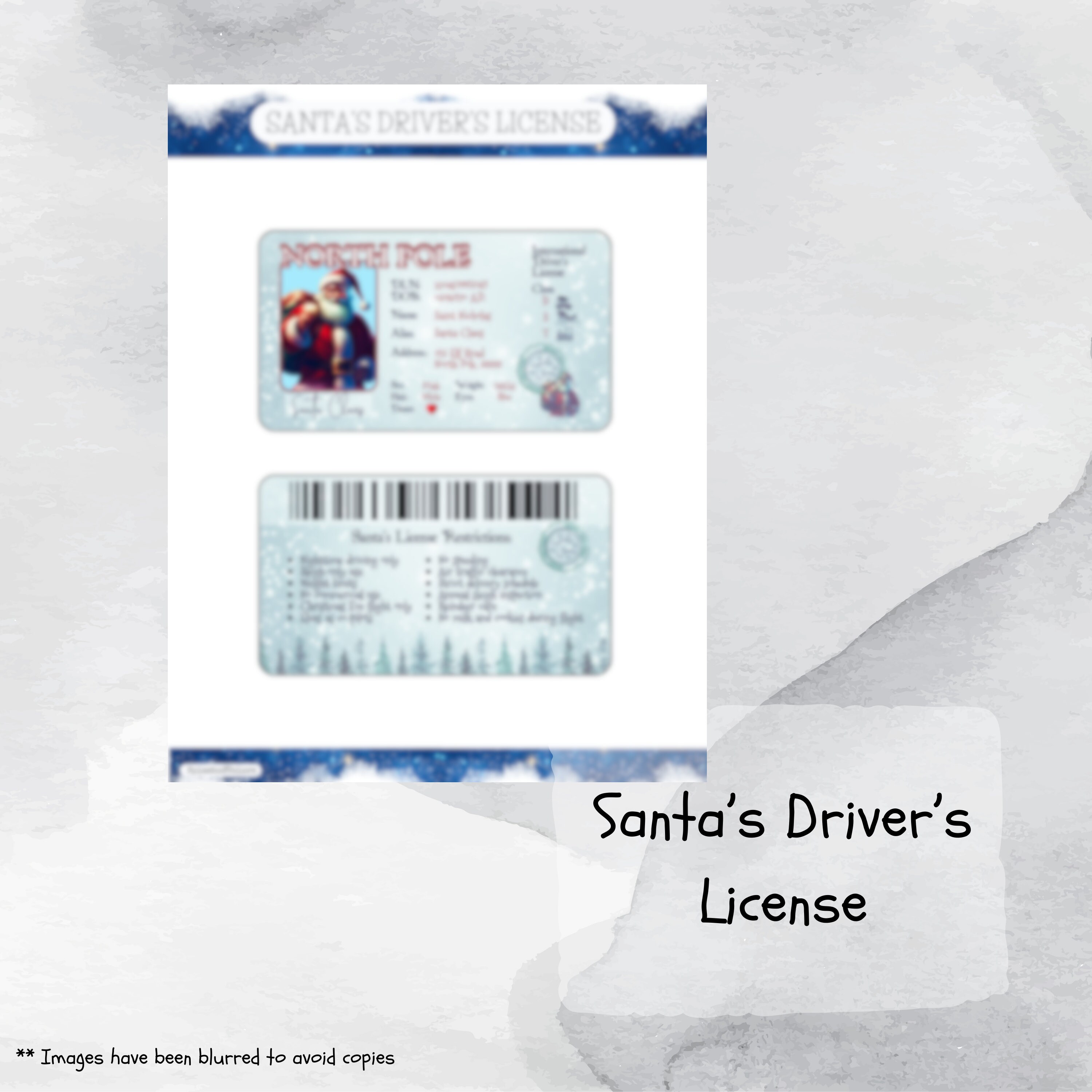 Printable Santa and Elf ID Card, Christmas Driver's Licenses, Stocking