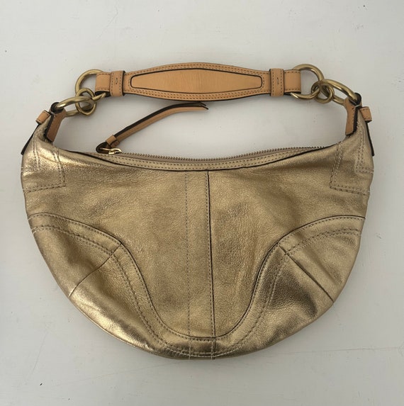 Vintage Coach Gold Leather Shoulder Bag - image 1