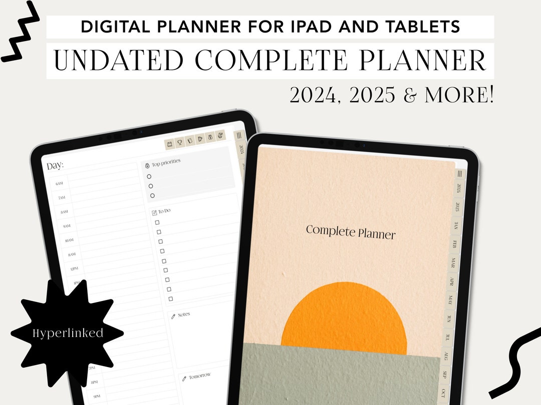 Midyear iPad Planner 2024 Goodnotes Dated Planner, Habit Tracker ...
