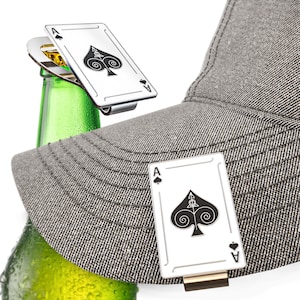 Abridor de botellas con clip para sombrero de as de espadas: diseño atractivo para jugadores de póquer y apuestas