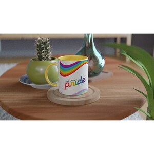 Live with PRIDE - Pride Mug – 11oz Ceramic Mug with Color Inside & Handle | LGBTQ+ Gift | Rainbow Coffee Cup | Love is Love