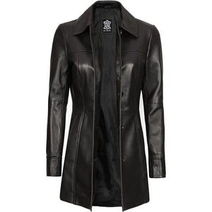 Veste en cuir d'agneau souple, veste en cuir noire pour femme, automne élégant en cuir, veste pour femme, beau blazer pour femme, cadeau pour elle.