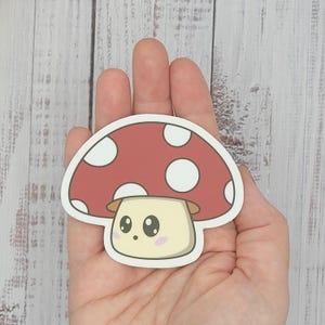 Cute Mushroom Sticker – 3&quot; Matte Vinyl Decal, Waterproof & UV Resistant – Cottagecore Aesthetic for Laptops, Bottles and More