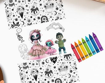 Creepy Halloween Coloring Page, Fun Kids Activity (PDF)