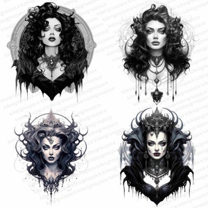 Gothic Glam Goddess PNG Bundle: AI Generated Art (Digital Download) image 4
