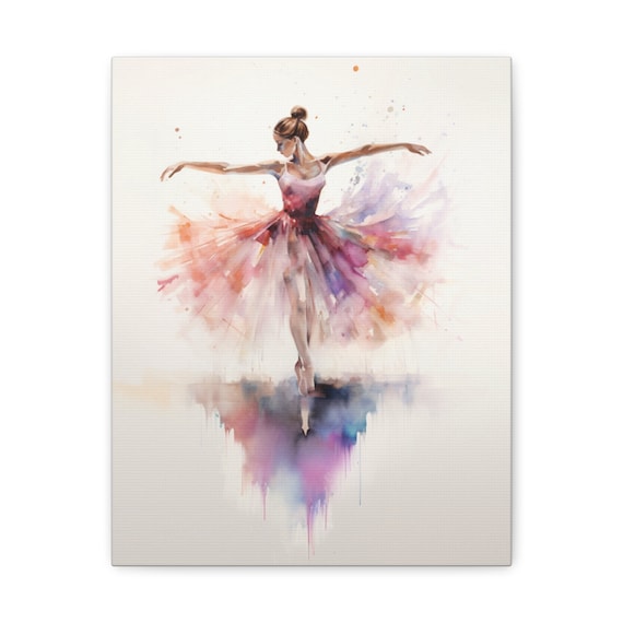 Ballerina Canvas Art Print | Bright Dance Wall Decor | Colorful Gallery Wrap Painting