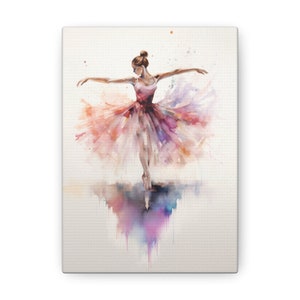 Ballerina Canvas Art Print | Bright Dance Wall Decor | Colorful Gallery Wrap Painting image 8