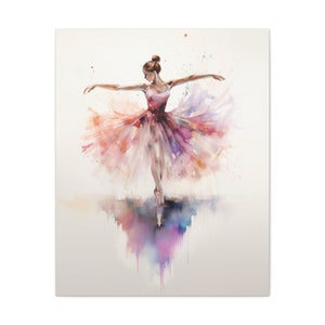 Ballerina Canvas Art Print | Bright Dance Wall Decor | Colorful Gallery Wrap Painting image 7