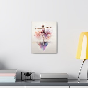 Ballerina Canvas Art Print | Bright Dance Wall Decor | Colorful Gallery Wrap Painting image 4