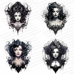 Gothic Glam Goddess PNG Bundle: AI Generated Art (Digital Download) image 6