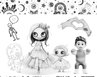 Creepy Halloween Coloring Page, Printable Kid's Activity