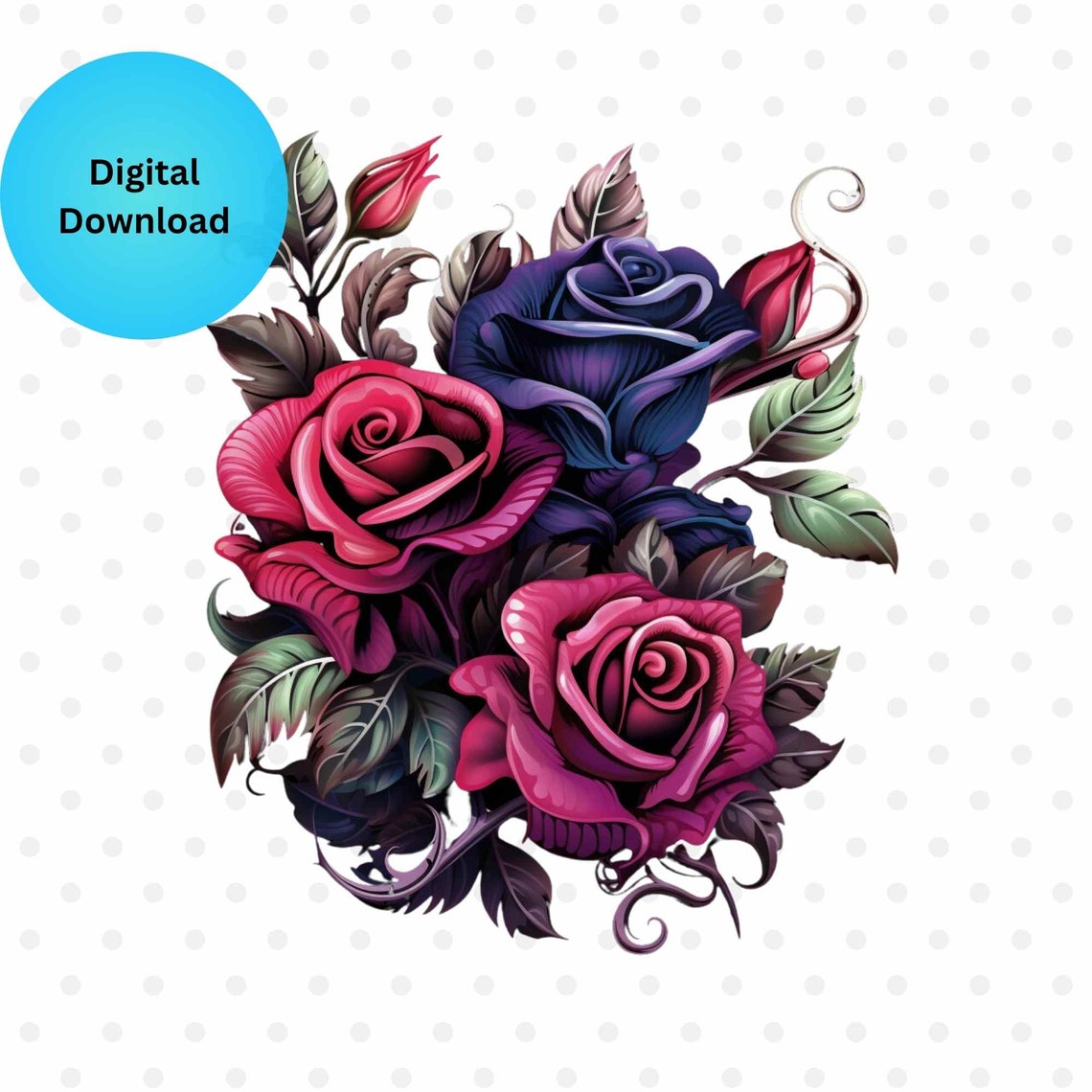 Purple Rose Clipart, Purple Rose Clip Art, Purple Rose PNG, Gothic Rose