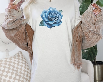 Blue Rose Clipart: Transparent PNG Graphic
