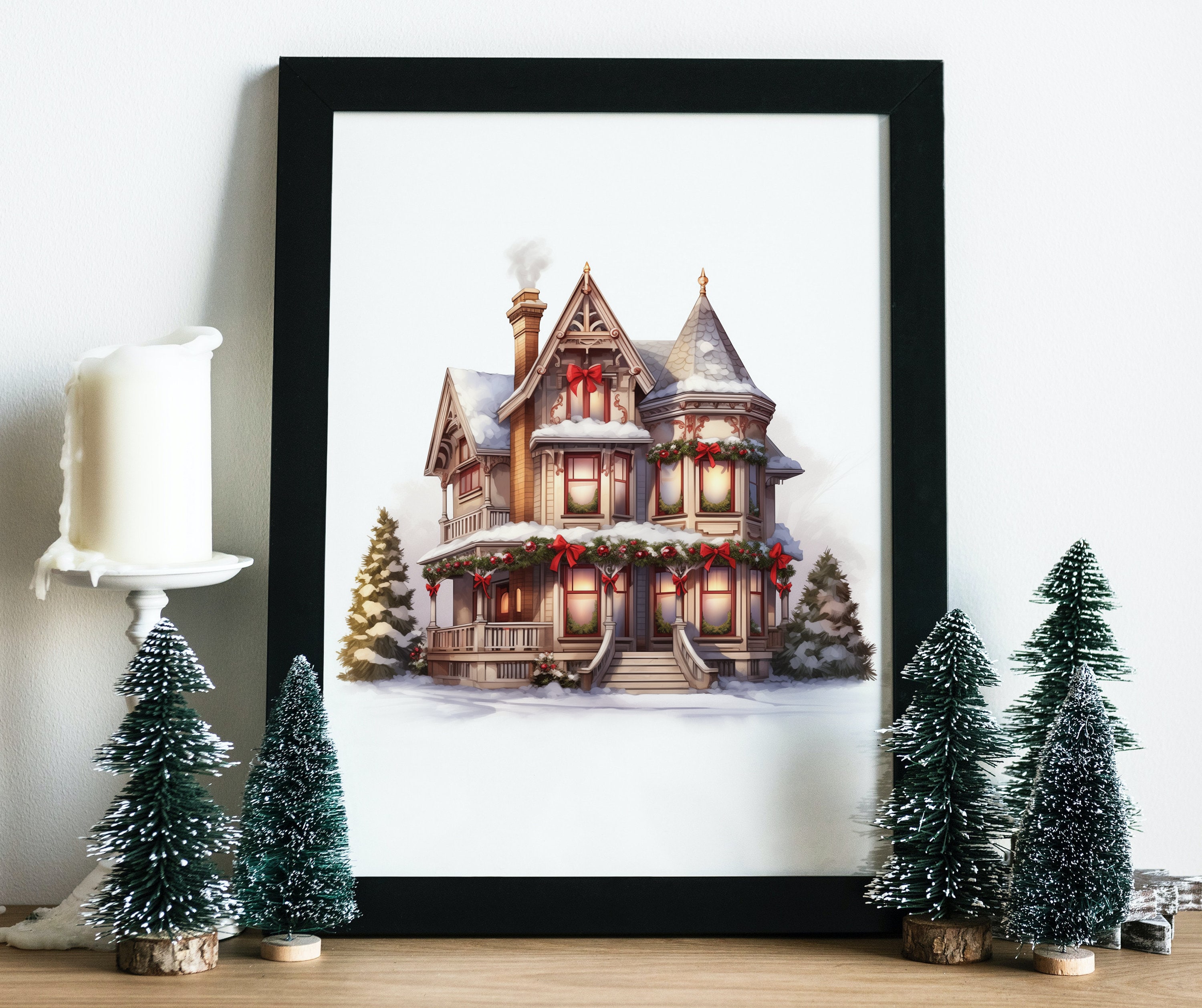 Christmas Png, Christmas Houses Clip Art, Printable Christmas Png ...