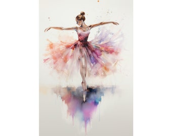Ballerina Art Print: Watercolor Ballet Dancer, Gallery Wall Decor