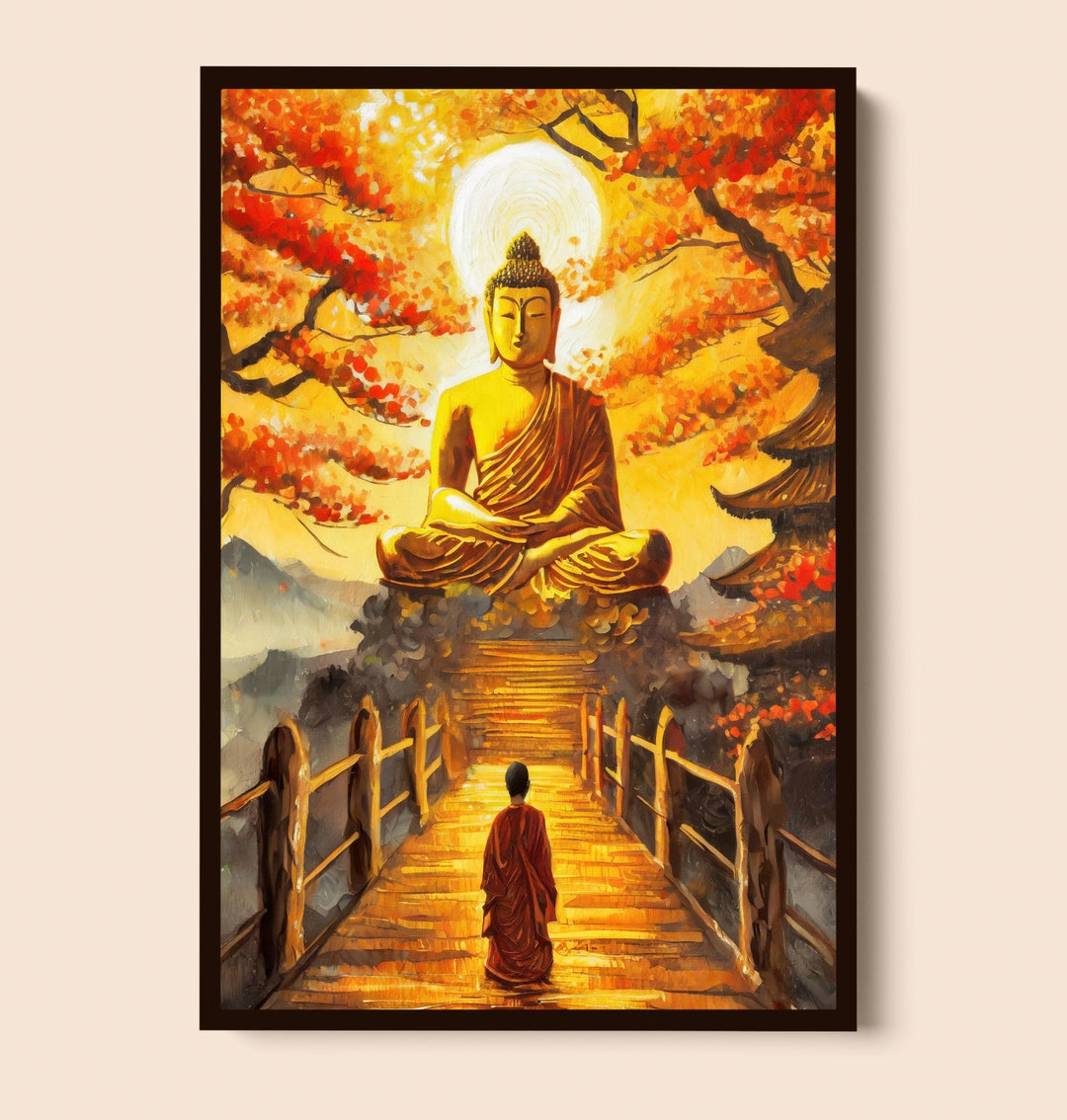 Chakra Art-energy Centers Buddha Spiritual Canvas Buddhism Wall Art ...