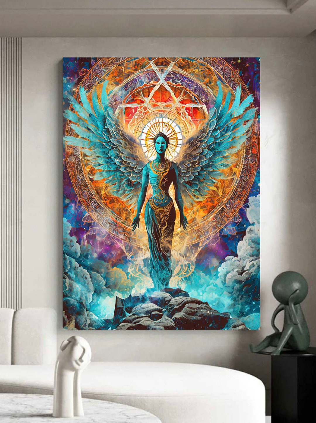 Chakra Art Energy Centers Spiritual Canvas-mystical Wall Art-healing ...