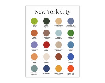 New York City Color Palette Satin Poster