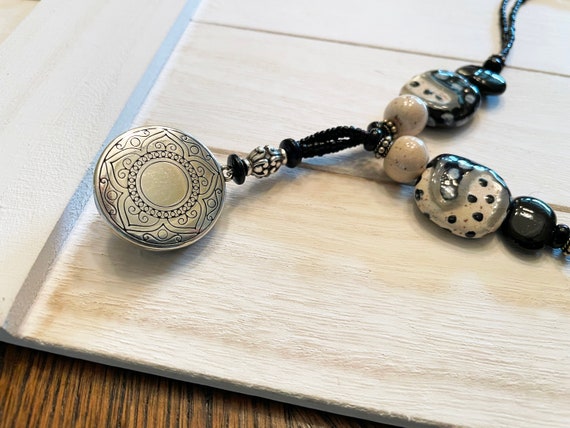 Brighton Photo Locket with Handmade Beaded Neckla… - image 3