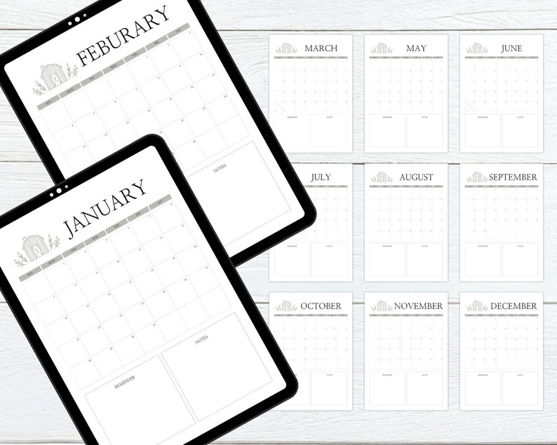 2024 Farmhouse Calendar Monthly Calendar Minimal Calendar - Etsy