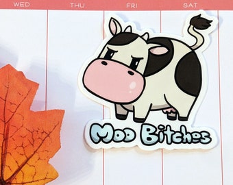 Moo Bitches Rude Cow Sticker Cute Harvest Moon