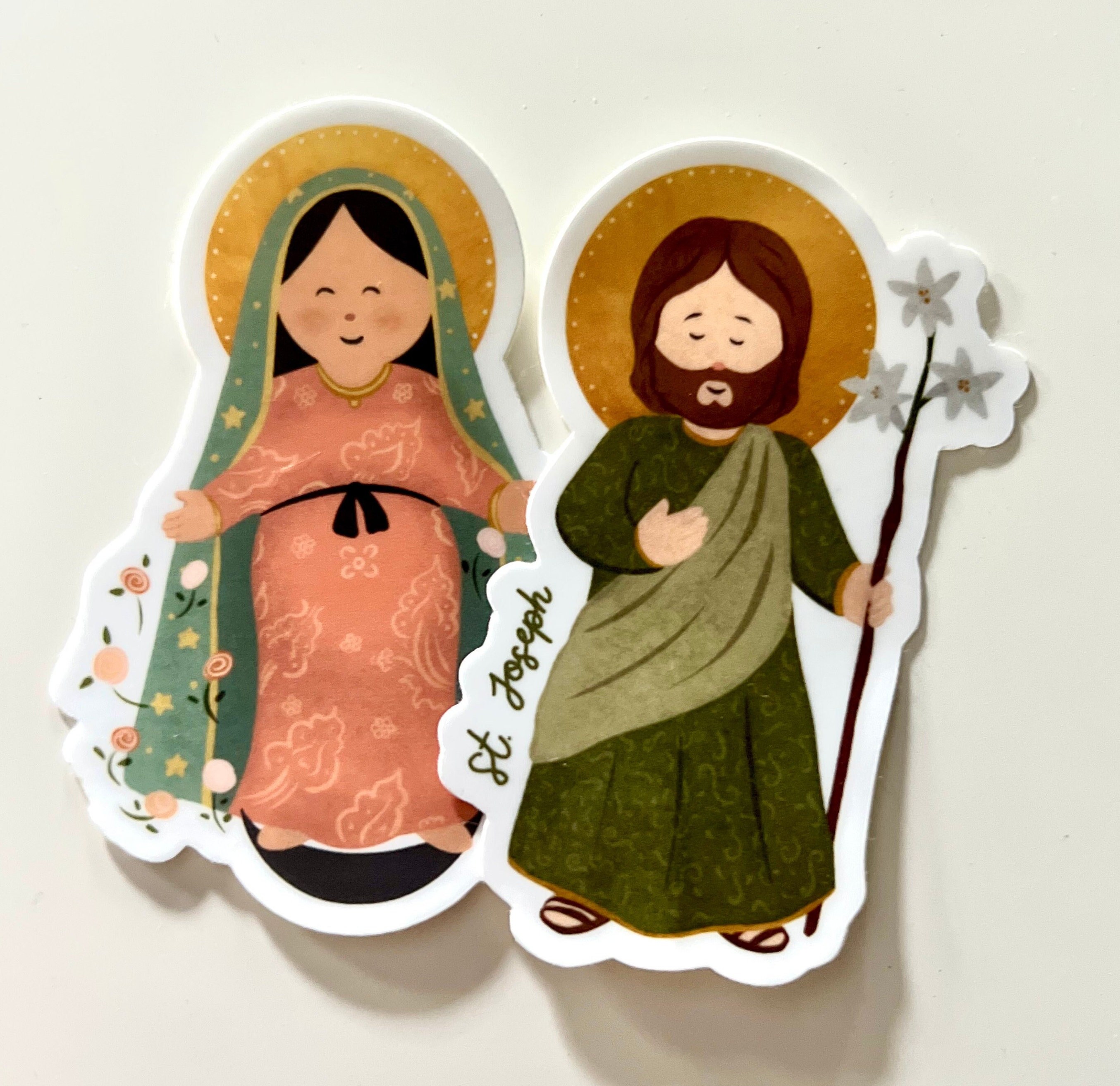 Our Lady of Guadalupe and St. Joseph Stickers Nuestra Señora De ...