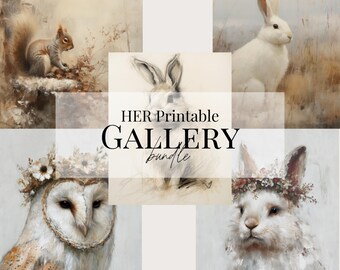Forest Animals Gallery Wall Print Set, Cottagecore Autumn Decor (Digital Download)