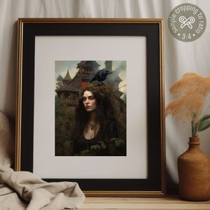 Hedge Witch With Bird Nest Dark Academia Cottagecore Gothic Moody Fall ...