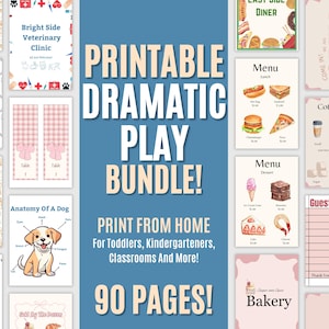 ごっこ遊びの印刷可能なセット | 劇遊びアクティビティ | 幼稚園、保育園、教室、ホームスクール向けのスクリーンフリー学習