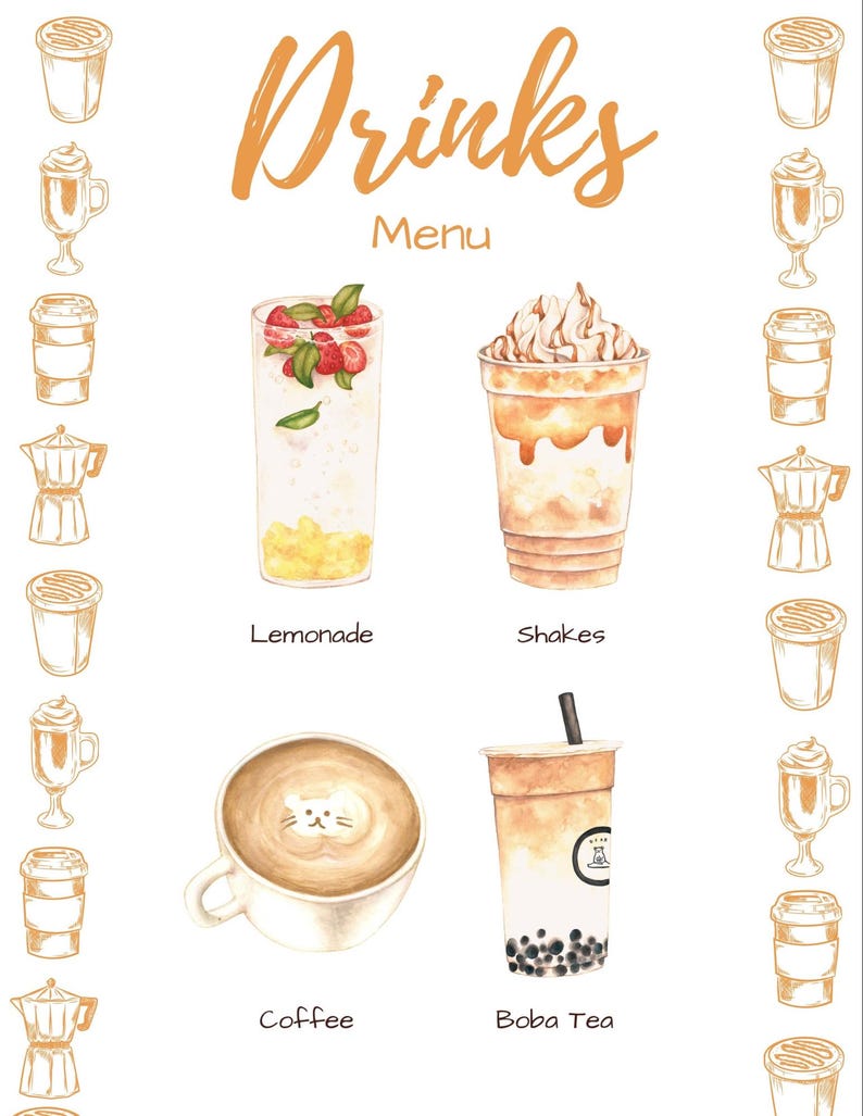 Dramatic Play Printable Pretend Food Menus Printable Food Menus for ...
