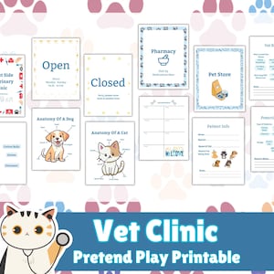 Pretend Play Printable Vet Clinic Dramatic Play Activity Dramatic Play For Kids Pretend Animal Hospital Dramatic Play Center Printable